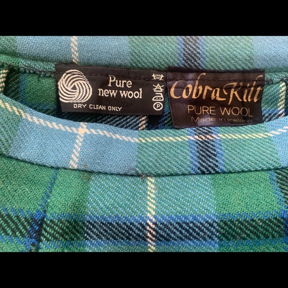 COBRA KILT vintage plaid Irish wool wrap skirt, size small - Picture 3 of 7